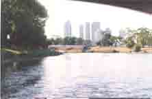 The Melbourne skyline while cuising down the Yarra river.