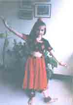 Aleena practicing Bharat Natyam.