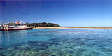 Shallow waters on the coral reef paradise.