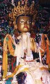 This is the statue of the Buddha done in traditional Tibetan style.