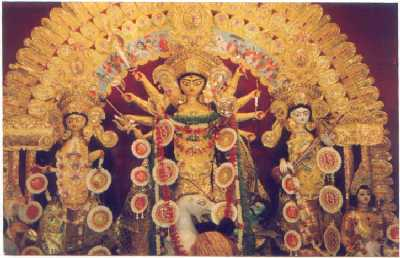 Photograph of Durga, the female representation of the universe.