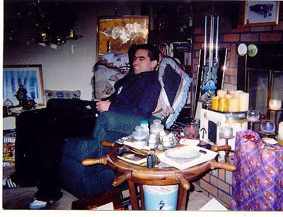 A pic of me relaxing at home during the Christmas season in 2003.