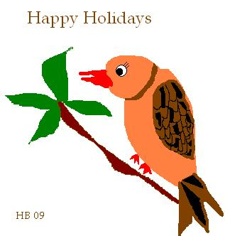 a little bird wishes happy holidays