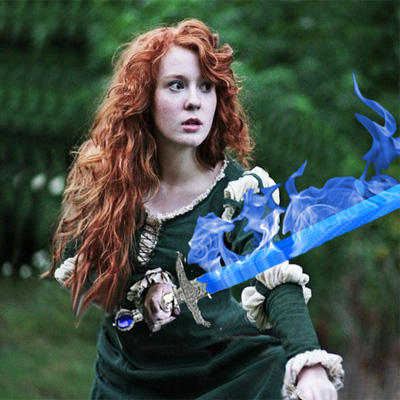 Picture of Cassie Highguard and the reforged sword of destiny. 