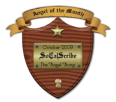 My award for being The Angel Army's Angel of the Month, October 2009.