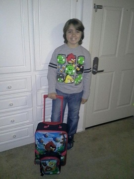 My son's first day of school at California.