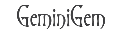 GeminiGem signature in a cool font