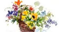 Mixed flowers in a basket