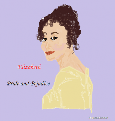 A picture I drew of Elizabeth Bennet from "Pride and Prejudice"