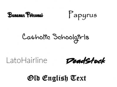 The fonts I use on signatures