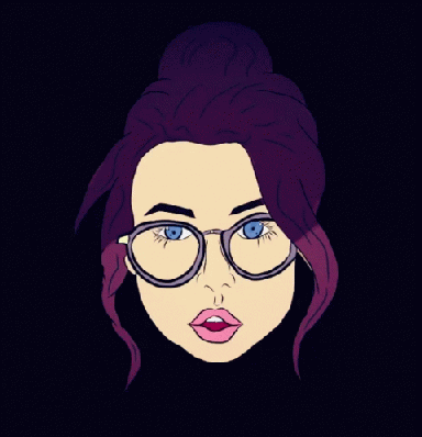 Girl with Blue Eyes and Glasses
