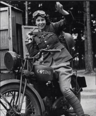 A dispatch rider from World War II.