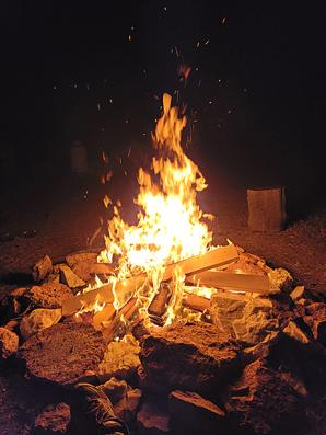 Campfire on a cold night