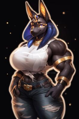 An anthro female jackle hailing from Egypt