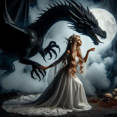 Blond Princess and Dragon Poser 1 by best friend Angel.