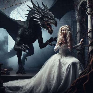 Blonde Princess and Dragon Poser 2 by best friend Angel.