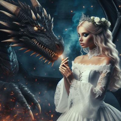 I was thinking of Daenerys and her dragon. This Poser is beautiful.