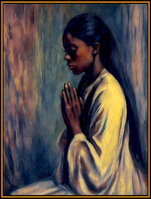 Digital Painting of a Praying Lady