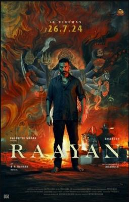 Movie poster for the Indian film "Raayan"