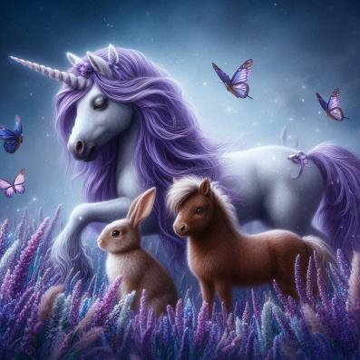 Sprinkles the Unicorn, Bo Bunny and Stetson Pony Image by best friend Angel.