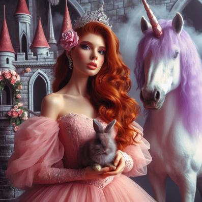 Princess, Unicorn, Castle and Bunny Image By Best Friend Angel.