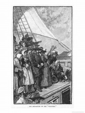 Quakers on Deck of Ship