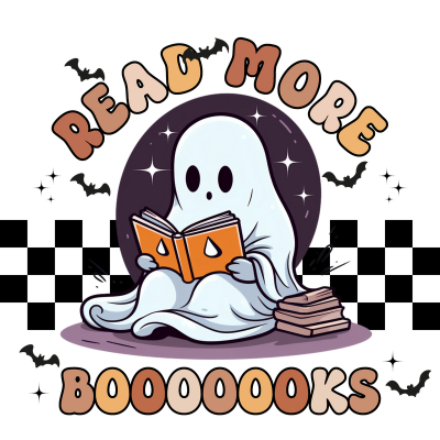 Spooky ghost reading books