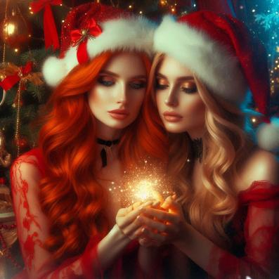 Christmas Image of Megan and Angel by Angel.