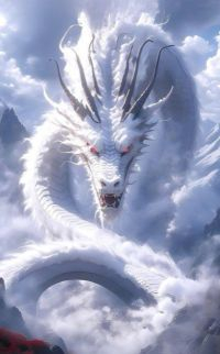 Ice dragon in the clouds.