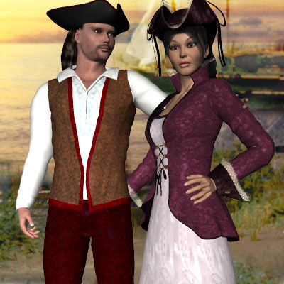 Beautiful Poser of pirate couple for my pirate story by best friend Angel.