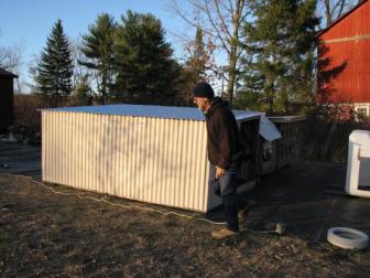 New cat pen. ~  This is the second large cat pen we just built for the strays. 