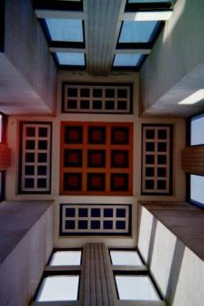 Interior of entry to the Bell tower ~  Looking up in the Camponile, Kansas, U.. 