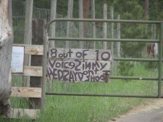 Sign found in Wallowa county OR ~  As we traveled around Lake Wallowa, here's a sign that stopped us short. 