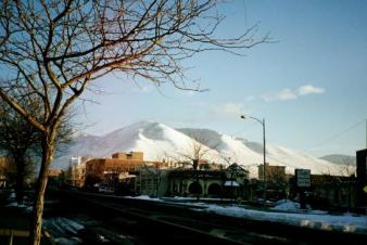 Downtown Missoula, MT ~  Looking SE towards Mt.Sentinel. Early winter, 2007 (Nov-Dec).  