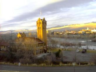 Milwaukee Depot at sunset ~  December 6th, 2008 on an unusually sunny and warm 44 degree day in Missoula, Montana. Taken from home after the Weber State game that the Griz won. 