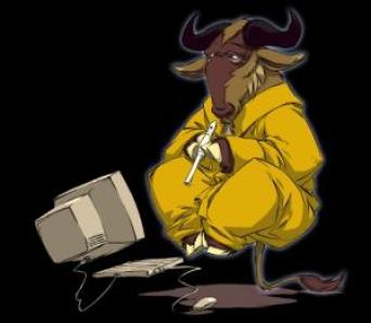 Image for Watt's gnu ~  Floating gnu found at: [Link: 'http://fsffrance.org/news/article2002-10-12-01/floating-gnu.jpg.'] 