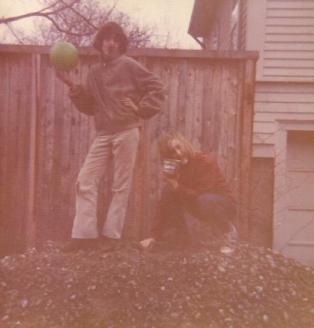 Michael with ball ~ Andy with a bucket