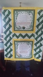 Shamrock quilt minus final border ~  Made for a fundraiser at work. 